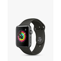 Apple Watch Series 3, GPS, 42mm Space Grey Aluminium Case With Sport Band, Grey