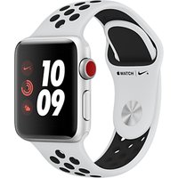 Apple Watch Nike+, GPS And Cellular, 38mm Silver Aluminium Case With Nike Sport Band, Pure Platinum / Black