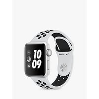 Apple Watch Nike+, GPS, 38mm Silver Aluminium Case With Nike Sport Band, Pure Platinum / Black