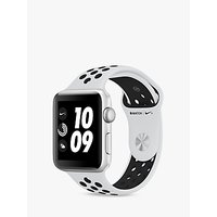 Apple Watch Nike+, GPS, 42mm Silver Aluminium Case With Nike Sport Band, Pure Platinum / Black