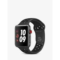 Apple Watch Nike+, GPS And Cellular, 42mm Space Grey Aluminium Case With Nike Sport Band, Anthracite / Black