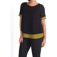Chesca Textured Top, Black/Lime