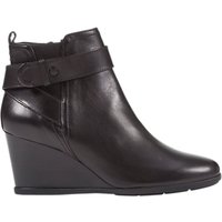 Geox Inspiration Wedge Heeled Buckle Ankle Boots, Black