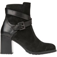 Geox New Lise Block Heeled Ankle Boots, Black Suede