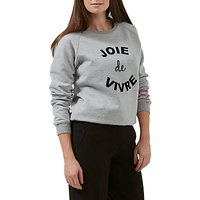 Sugarhill Boutique Laurie Joie De Vivre Sweatshirt, Grey/Black