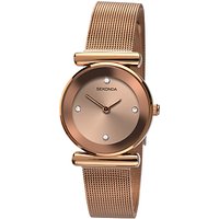 Sekonda 2301.27 Women's Mesh Bracelet Strap Watch, Rose Gold
