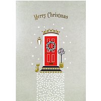 Art File Red Door And Wreath Christmas Card