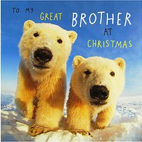 Paper House Polar Bears Brother Christmas Card