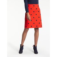 Boden Fenella Embroidered Skirt, Post Box Red/Black