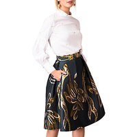 Closet Gold Pleated Lined Skirt, Multi