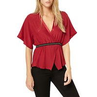 Damsel In A Dress Embellished Blouse, Berry/Black