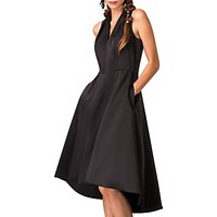 Closet V-Neck Flared Hi-Low Dress, Black