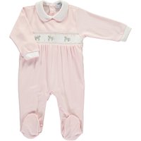 Mini La Mode Baby Carousel Smock Sleepsuit, Pink