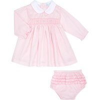 Mini La Mode Baby Katie Pima Cotton Dress With Knickers, Pink