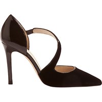 Karen Millen Asymmetric Strap Court Shoes, Black