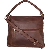 Fat Face Sally Leather Shoulder Bag, Chocolate