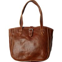 Fat Face Small Buckle Tote Bag, Chestnut