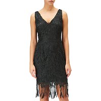 Adrianna Papell Guipure Lace Short Dress, Black