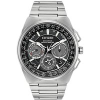 Citizen CC9008-50E Men's Chronograph Date Eco-Drive Titanium Bracelet Strap Watch, Silver/Black
