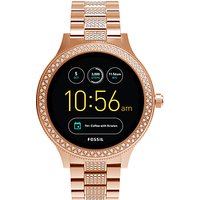 Fossil Q FTW6008 Women's Venture Bracelet Strap Touchscreen Smartwatch, Rose Gold/Black