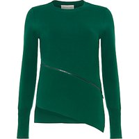 Damsel In A Dress Emera Asymmetric Zip Top, Emerald