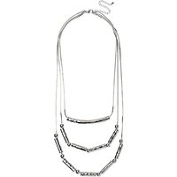 Adele Marie 3 Row Tube Necklace, Silver