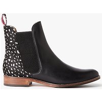 Joules Westbourne Leather Chelsea Boots, Black Spot