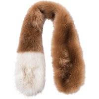 French Connection Roslyn Stole Faux Fur Scarf, Butter Rum/Winter White