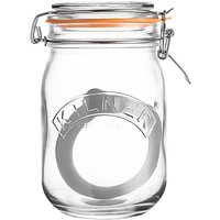 Kilner Clip Top Jar With Extra Seal, Clear/Orange, 1L