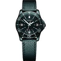Victorinox 241788 Women's Maverick Date Leather Strap Watch, Black