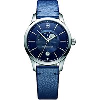 Victorinox 241794 Alliance Women's Moonphase Date Leather Strap Watch, Blue