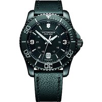 Victorinox 241787 Men's Maverick Date Leather Strap Watch, Black