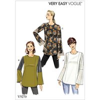 Vogue Princess-Seam Tunics With Zipper Sewing Pattern, 9270