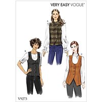 Vogue Lined Vests With Princess Seams Sewing Pattern, 9273