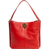 Karen Millen Slouchy Leather Shoulder Bag, Red