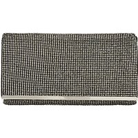 Adrianna Papell Stone Bead Embellished Flapover Clutch Bag, Gunmetal