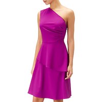 Adrianna Papell Crepe Fit & Flare Asymmetric Dress, Deep Berry