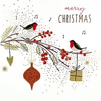 Portfolio Robins On Branch Christmas Card