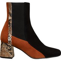 Finery Clarissa Block Heeled Ankle Boots, Multi Suede