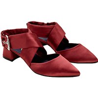 Finery Stella Cross Strap Court Shoes, Blush Satin