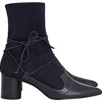 Finery Gaskell Block Heeled Ankle Sock Boots, Navy