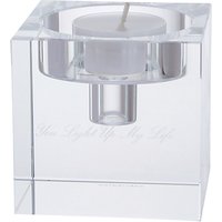 Dartington Crystal Personalised Combo Cube Candle Holder, Medium, Palace Script Font