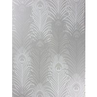 Matthew Williamson Peacock Wallpaper - Pebble / White, W6541-04