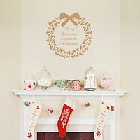 Megan Claire Personalised Family Christmas Wreath Wall Sticker - Gold