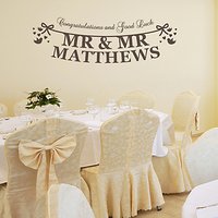 Megan Claire Personalised Mr & Mr Just Married Wall Sticker - Brown