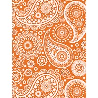 Mini Moderns Paisley Crescent Wallpaper - Tangerine
