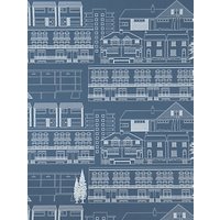 Mini Moderns Do You Live In A Town? Wallpaper - Blue