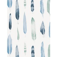 Mini Moderns Feathers Wallpaper - Blue, AXDPT024CB