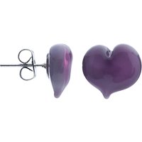 Martick Murano Heart Stud Earrings - Plum