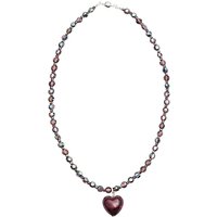 Martick Sparkle Heart And Crystal Pendant Necklace - Red